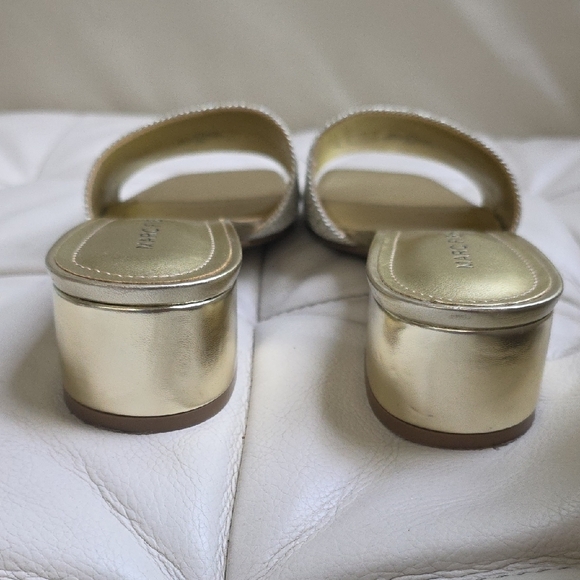 Marc Fisher Metallic Gold Slide Sandals - Picture 3 of 8